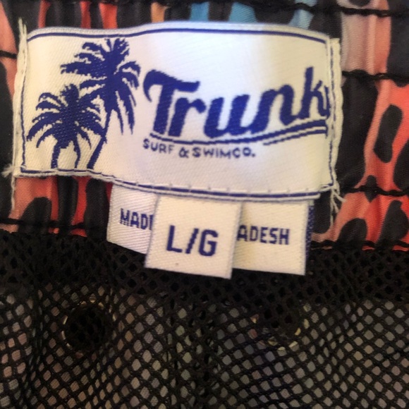 TRUNKS SURF & SWIM CO. NWT MEN’S SWIM SHORT OMBRÉ LEOPARD 3 POCKETS SIZE LARGE - Picture 6 of 8